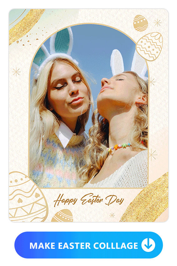 collage photos with Easter templates of PhotoDirector